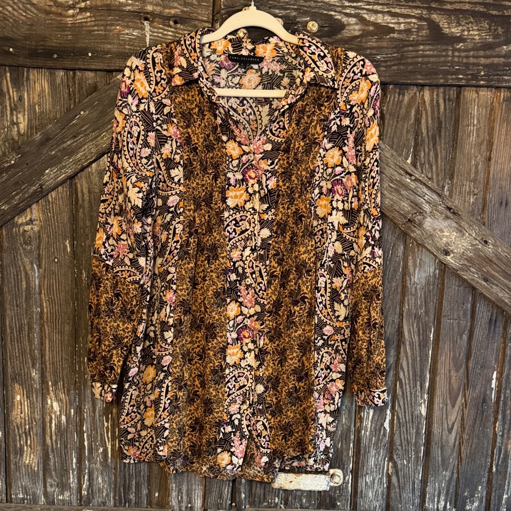Jane and Delancey Floral Button-Up Blouse